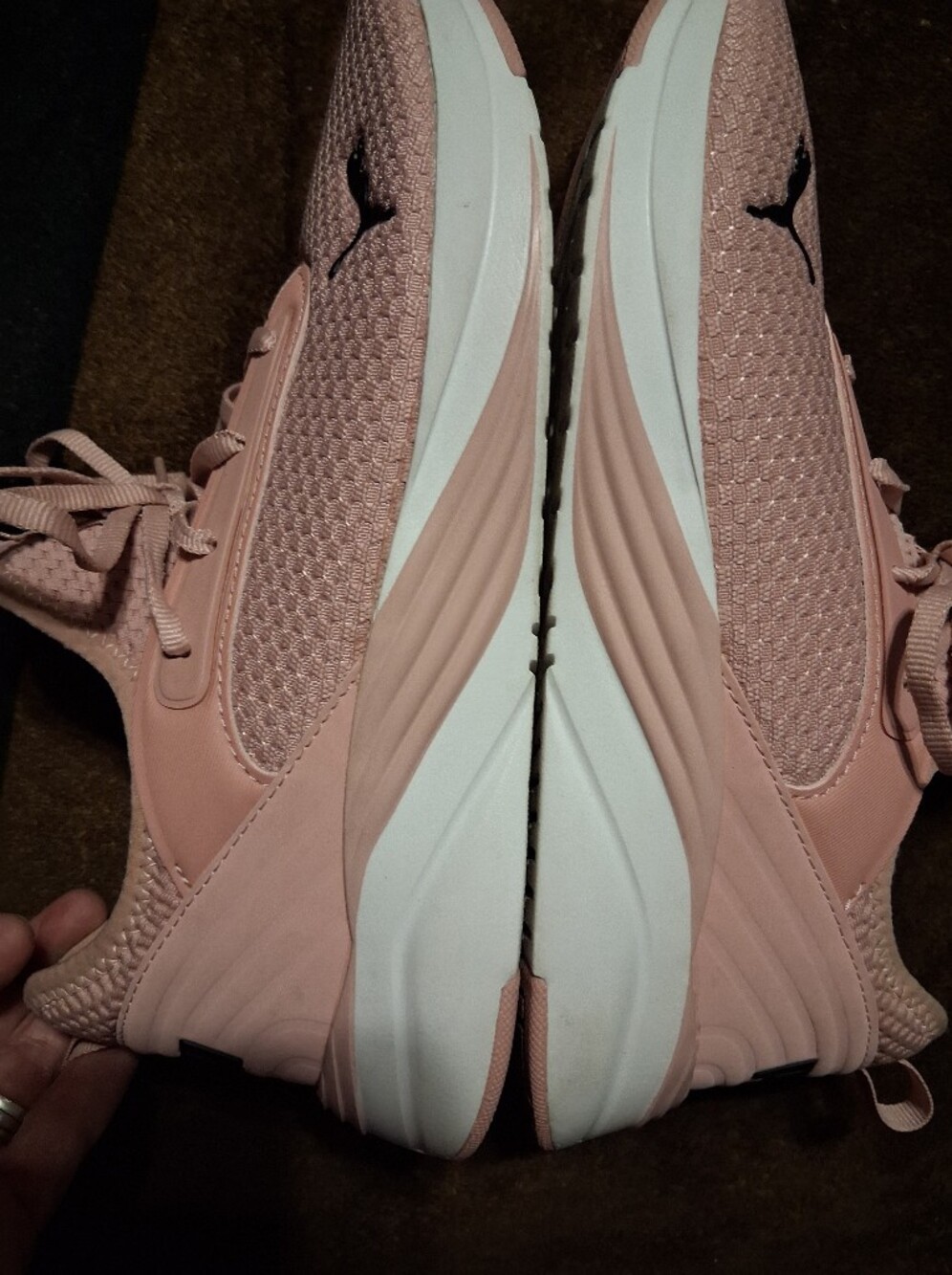 Puma Women's Pale Pink Knit Athletic Sneakers - Picture 4 of 6
